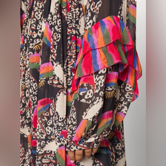 FARM RIO Leopard Toucans Dress - MAXI DRESS Size LG - Picture 14 of 14